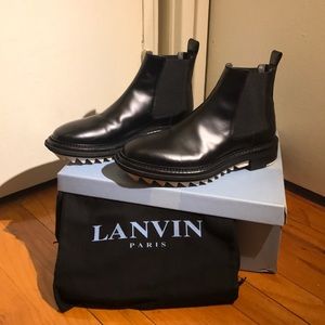 Lanvin Black Calfskin Chelsea Boot ''Abrazivato' 8